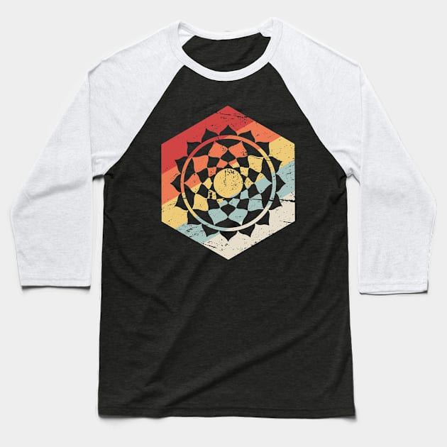 Retro Vintage Chakra Qi Reiki Baseball T-Shirt by MeatMan